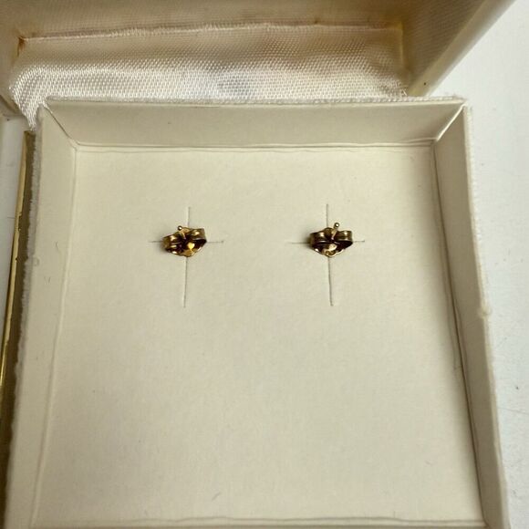 Vintage Estate 12k YELLOW GOLD ONYX OVAL STUD EARRINGS Mark Christopher Hawaii - Picture 6 of 14
